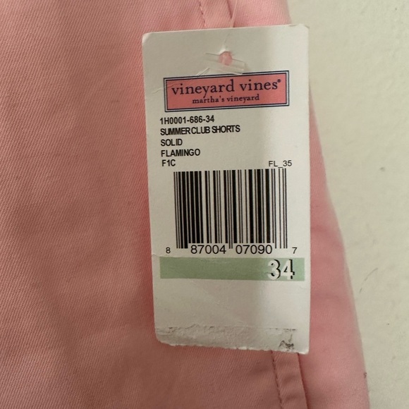 vineyard vines®by Shep & lan Pink Flat Front Shorts SUMMER CLUB SHORTS Sz 34 - Picture 6 of 8